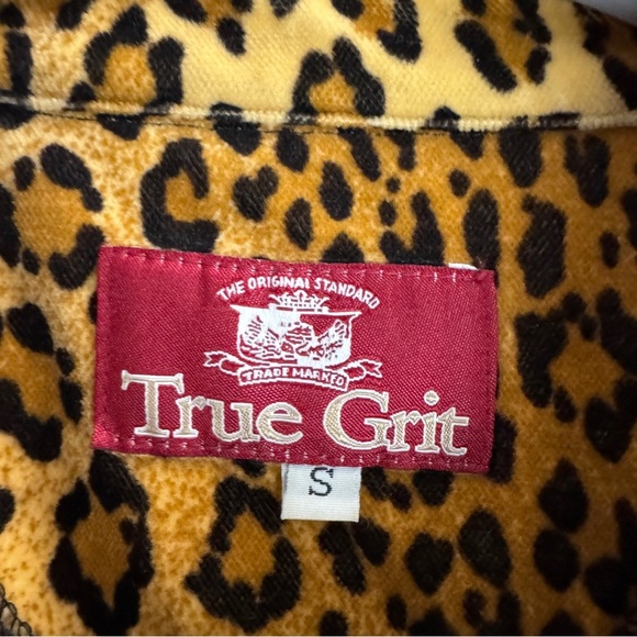 True Grit Vintage Leopard Velvet Button Up Shirt Size Small - Picture 3 of 8